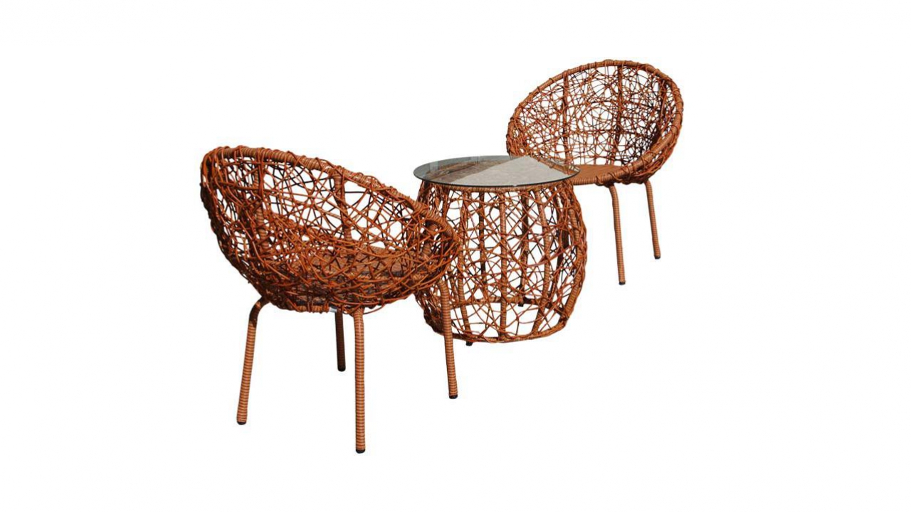 Rattan Bistro Set, 3-teiliges Set | geschenkparadies.ch