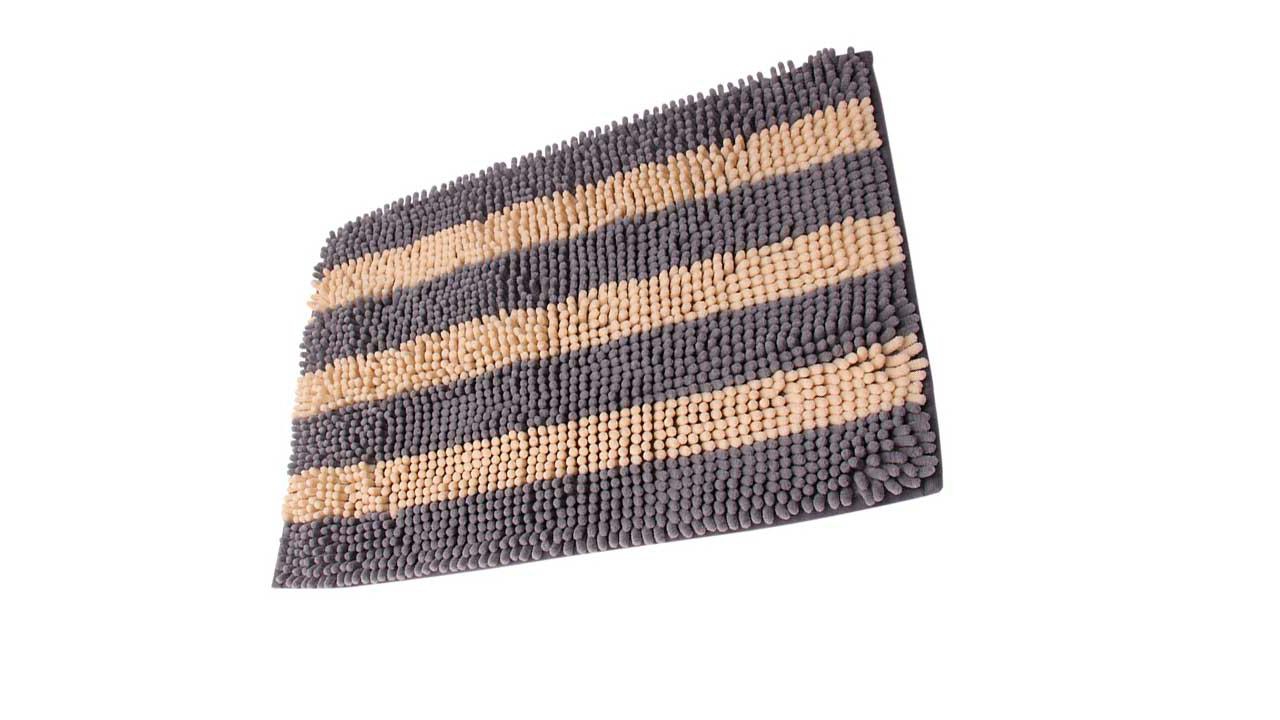 Teppich grau-weiss gestreift, 40x60cm | geschenkparadies.ch