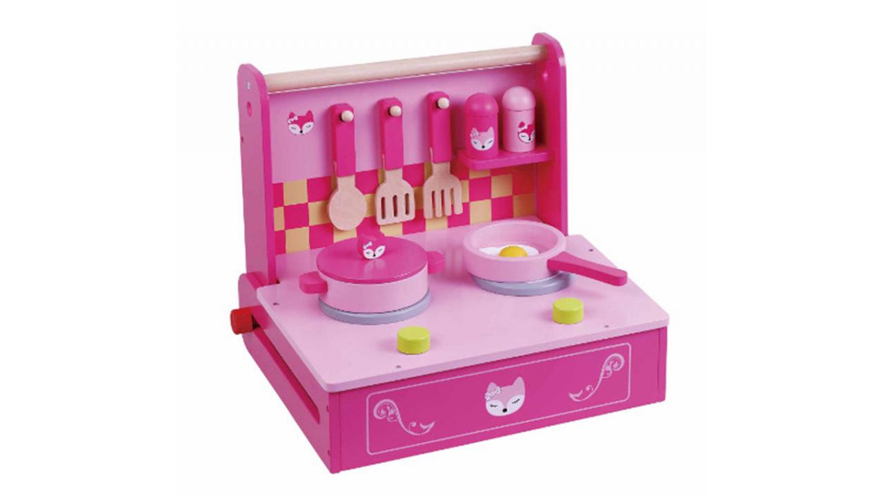 Mini Spielküche Pink, aus Holz | Kidsahoi.ch