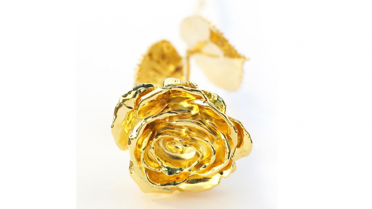 Goldene Rose 36 cm, personalisierbar | geschenkparadies.ch