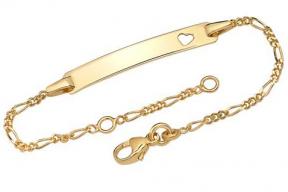 Bracciale in oro 375 millesimo, con incisione