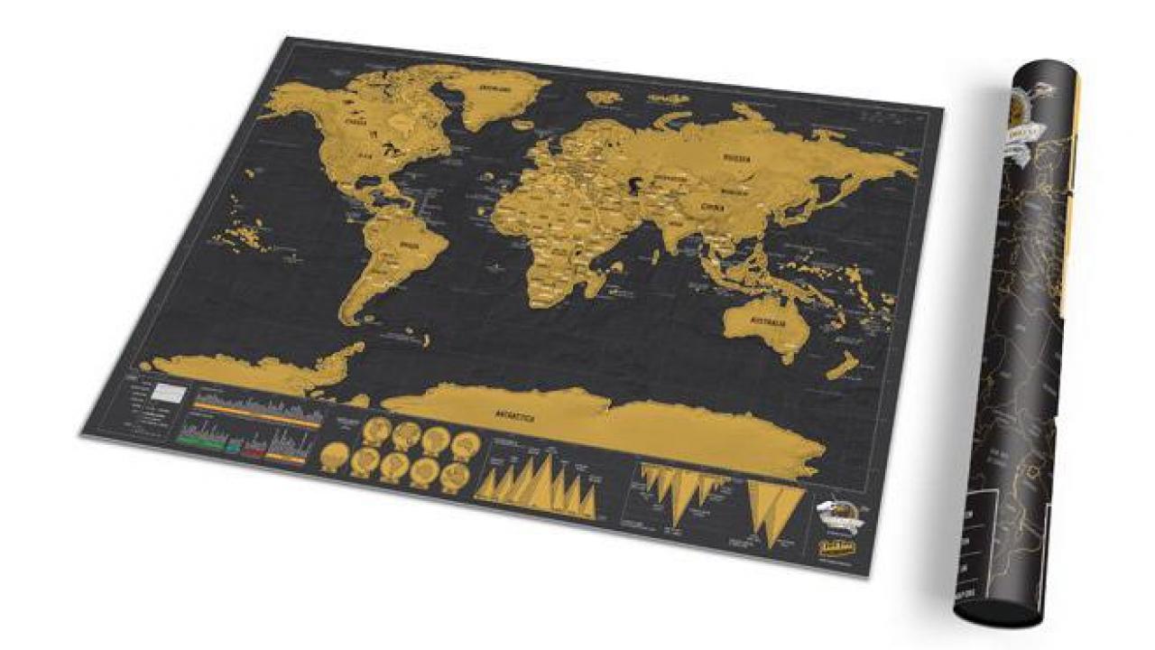 Mappemonde à Gratter Travel Map Deluxe Cadeaux24
