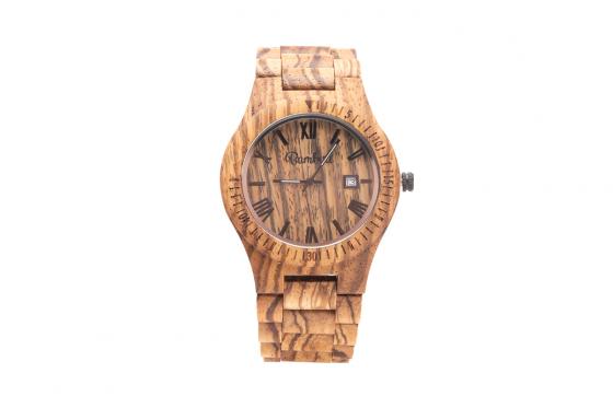 Bambuu Holzuhr - Zebrano ronda  