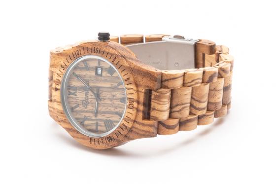 Bambuu Holzuhr - Zebrano ronda 2 