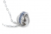 Silber Halskette Rings - mit Zirkonia 