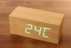 Wooden LED Wecker - The Cube Bambuu 1