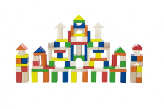 Holzbausteine - bunt - 100 Stk.  