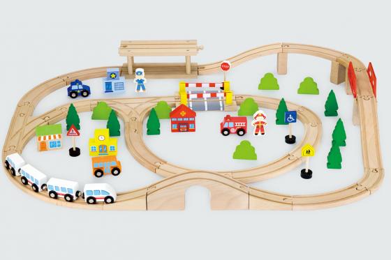 Holzeisenbahn-Set - 90 Teile 2 