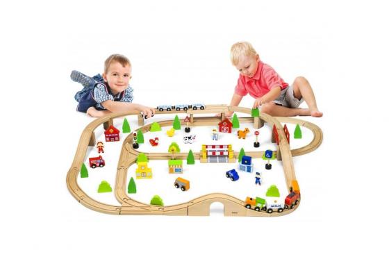 Holzeisenbahn-Set - 90 Teile 3 