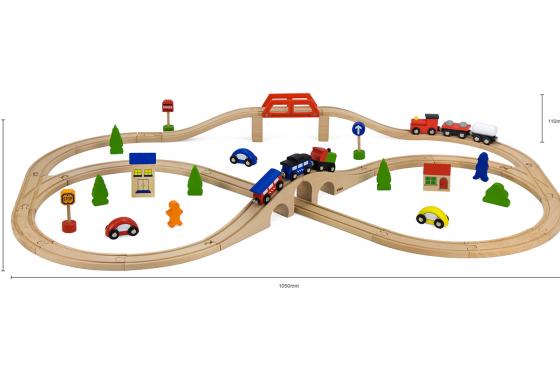 Petit train pour enfant - 49 pièces en bois 1 