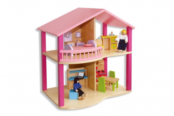 Puppenhaus Holz - inkl. Möbel  