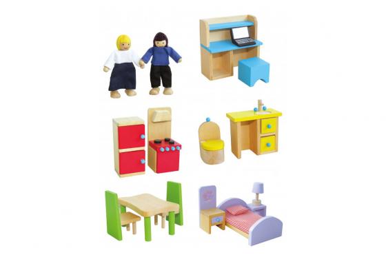 Puppenhaus Holz - inkl. Möbel 1 