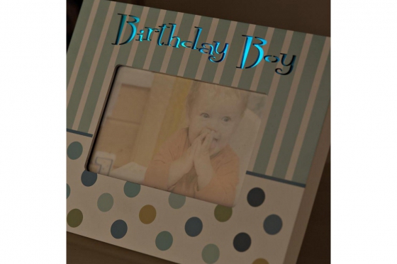 Cadre photo bébé LED - Birthday Boy 1 