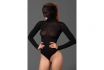 Blickdichter Masken-Body - Mit abnehmbarer G-String Perlenkette 