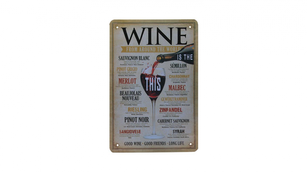 Wine Blechschild