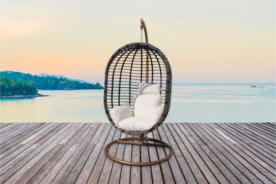 Fauteuil oeuf suspendu en rotin - inclus: coussin 1 