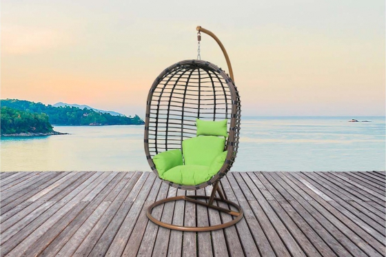 Fauteuil oeuf suspendu en rotin - inclus: coussin 2 