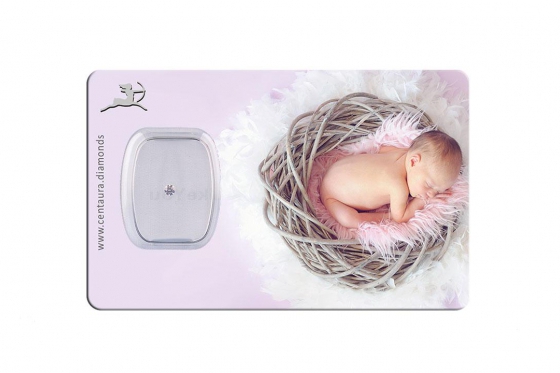 Diamant Geschenkkarte - Baby in bird nest  