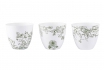 Bougeoir fleurs - Set de 3 - en porcelaine 
