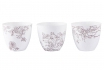 Teelichthalter Blume - im 3er Set - aus Porzellan 