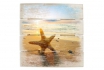 Image en bois - Étoile de mer dans le sable  - 40x41,5 cm  1