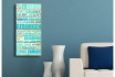 Image en bois - Chez nous à la maison - set turquoise (2 pièces)   - 40x41,5 cm  