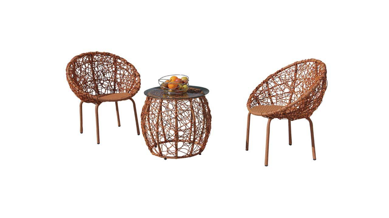Rattan Bistro Set, 3teiliges Set geschenkparadies.ch