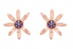 Boucles d'oreilles en or rose - avec Zircone 