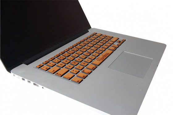 MacBook Tastatur Skin - Kirschholz 1 
