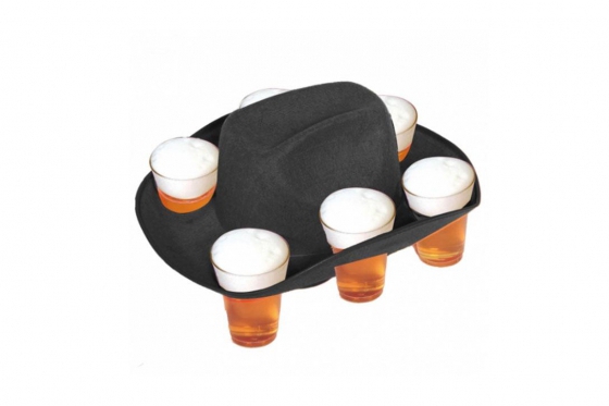 Chapeau à bière noir - Pour 6 verres à bière  