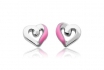 Boucles d’oreilles coeur rose - Argent 925 