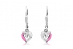 Boucles d’oreilles coeur rose - Argent 925 