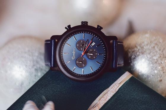 Montre en bois Bambuu - The Blue Chrono 4  Montre en bois Bambuu - The Blue Chrono 4