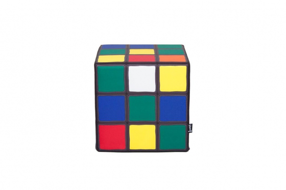 Pouf cube - avec célèbre motif du rubik  