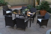 Salon de jardin en rotin - table + six chaises 
