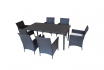 Salon de jardin en rotin - table + six chaises 1