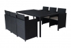 Rattan Sitzgruppe   - Tisch + 6 Stühle 2