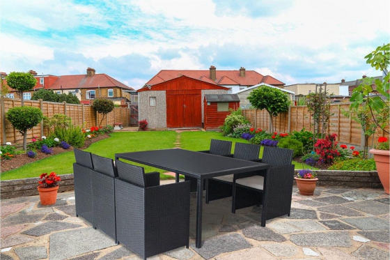 Rattan Sitzgruppe   - Tisch + 6 Stühle 1 