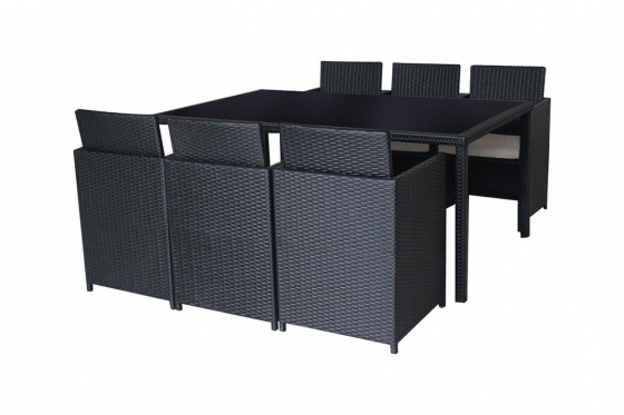 Rattan Sitzgruppe   - Tisch + 6 Stühle 3 