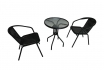 Rattan Bistro-Set - Tisch + 2 Stühle 1