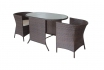 Rattan Bistro-Set - Tisch + 2 Stühle 3