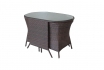Rattan Bistro-Set - Tisch + 2 Stühle 4