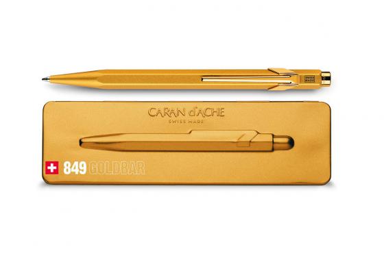 Stylo bille Caran d'Ache avec étui - avec gravure - 849Goldbar  1 