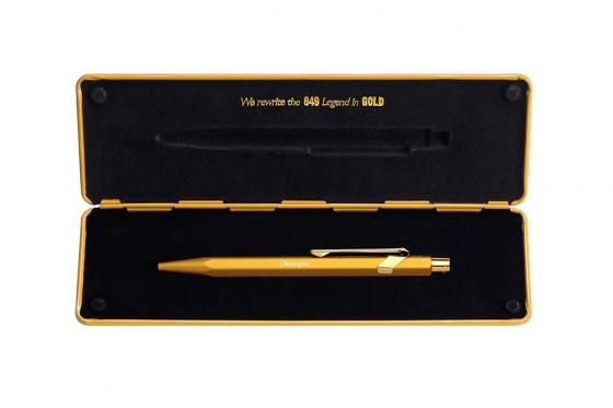 Stylo bille Caran d'Ache avec étui - avec gravure - 849Goldbar  2 