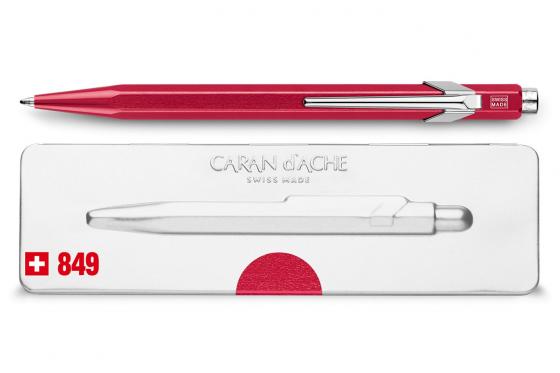 Stylo-bille Caran d'Ache - avec gravure - POPLINE rouge métallique 1 