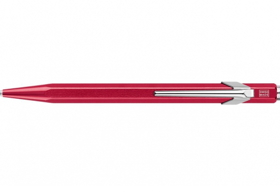 Stylo-bille Caran d'Ache - avec gravure - POPLINE rouge métallique 2 