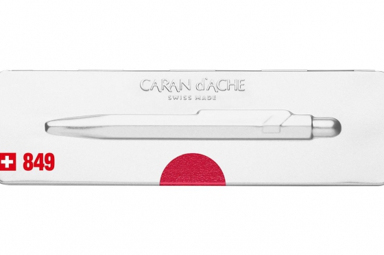 Stylo-bille Caran d'Ache - avec gravure - POPLINE rouge métallique 3 