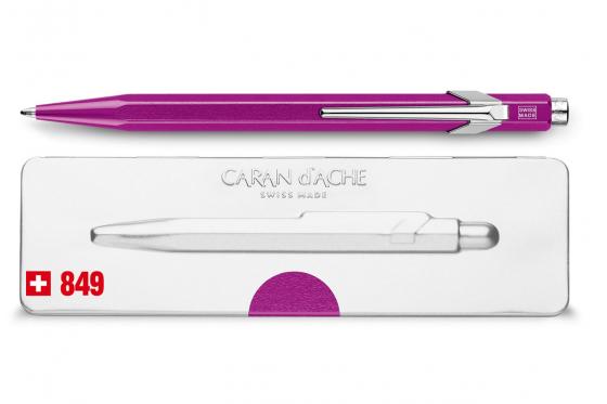 Stylo-bille Caran d'Ache - avec gravure - POPLINE violet métallique 1 