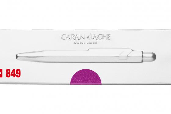 Stylo-bille Caran d'Ache - avec gravure - POPLINE violet métallique 3 