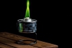 Flamme colorée - Made in Colors - verte, avec pied de table 